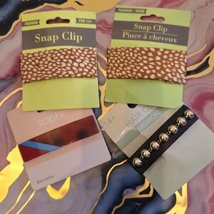 Assorted Hair Clips Set — Brown/Gold/Black/Pink